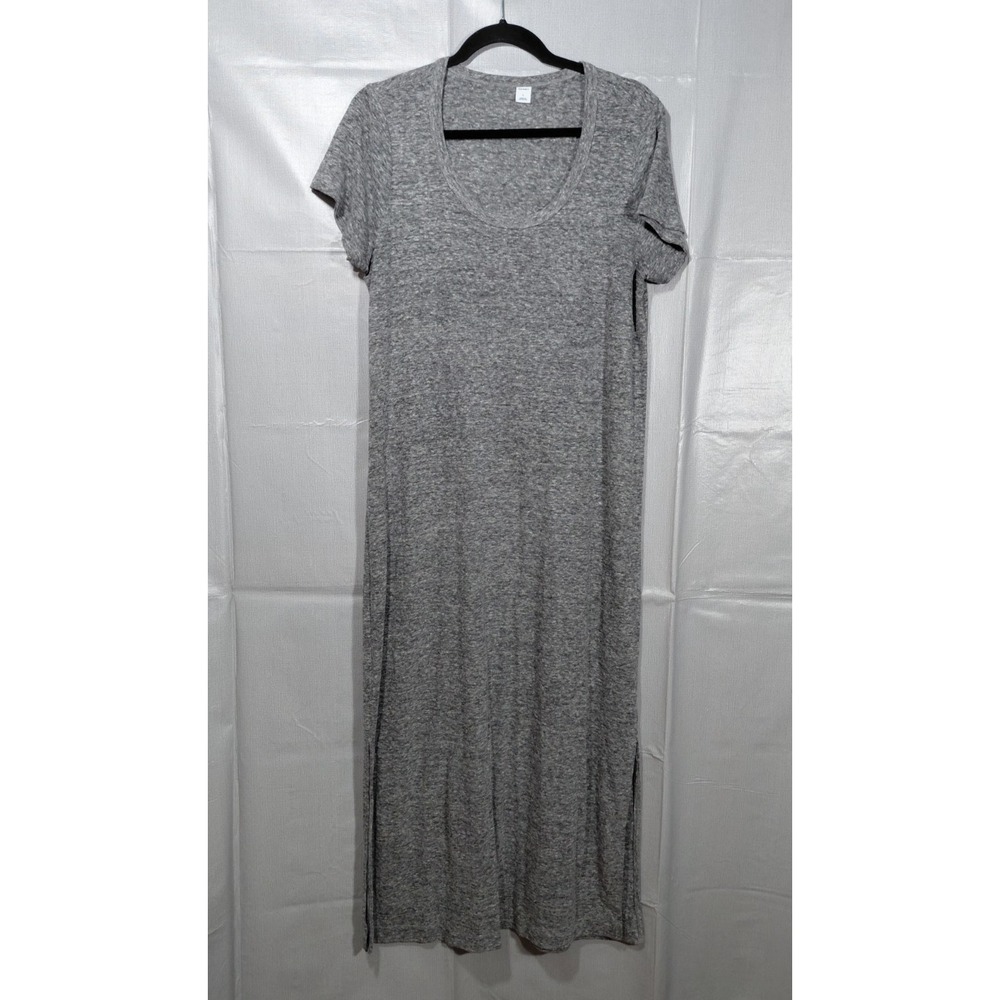 Old Navy Short Sleeve Linen Maxi Dress Heather Gray LG